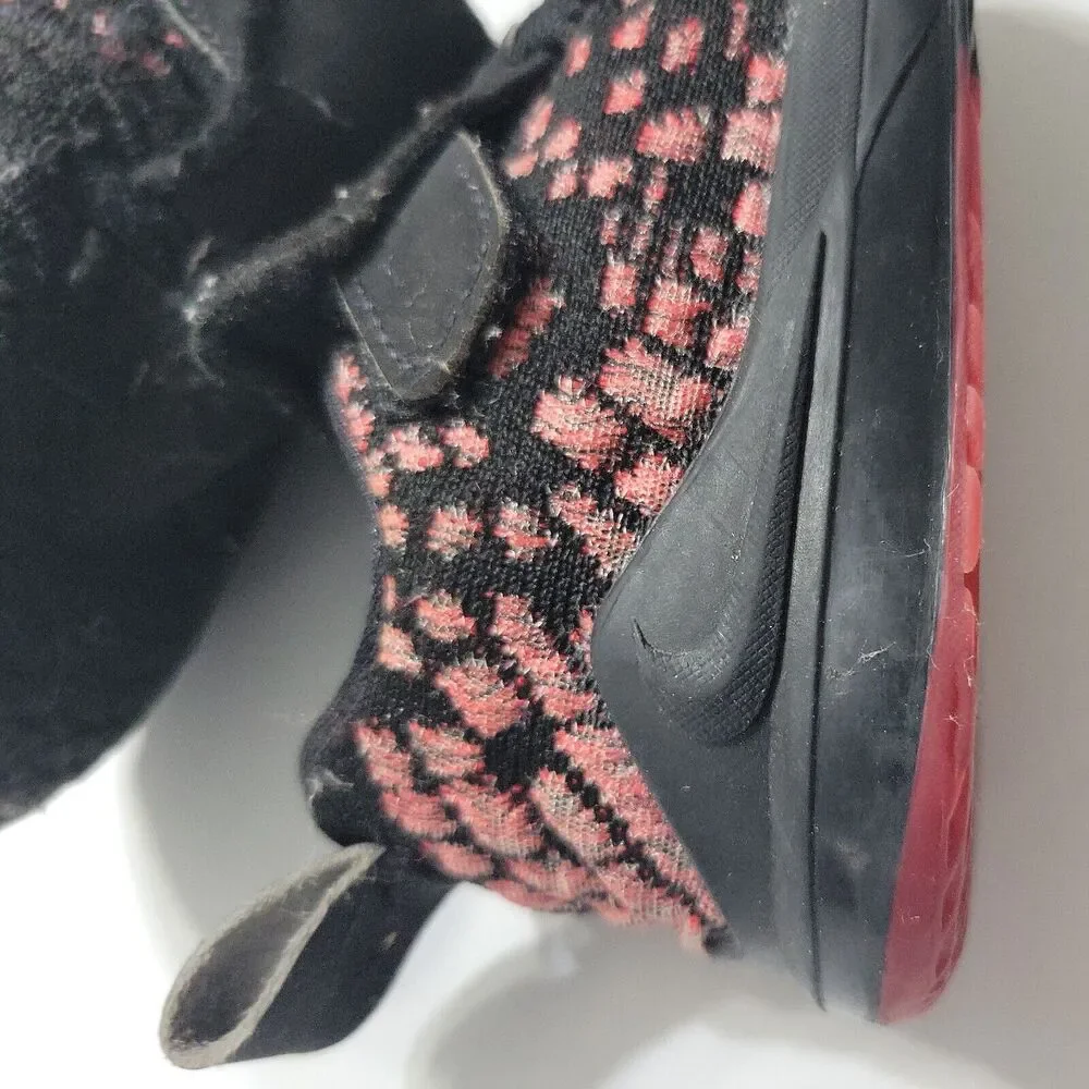 Nike Shoes Unisex Boy 7 Sneakers Black Stretch Faux Lace Up Mid Top 23‎ LeBron